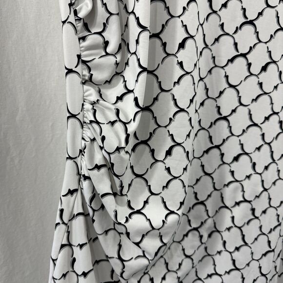 J. McLaughlin Sophia Catalina Cloth Sleeveless Ruched Midi Dress Womens M Career - Picture 6 of 9